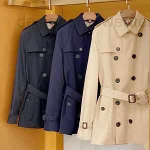 Men's Trench Coats Designer Mens Sandringham Classic Double breasted Fitted Windbreaker Coat Short Style with Cow Horn Button 1F88