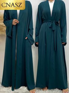 Этническая одежда Новый твердый цвет дизайн кимоно кардиган исламская одежда Мусульманские женщины Дубай Абайя Бесплатная доставка продуктов Турция Вечерние платья D240419