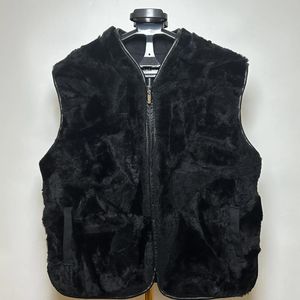 Coletes masculinos ovelhas naturais um colete parka cistascoat homem de dupla face zíper clássico wearunisex gilet 23a0823