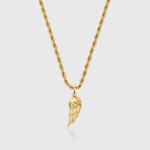 Necklaces Mens Rope Chain Accsori Stainls Steel Gold Pepper Chilli Angel Wing Pendant Necklace