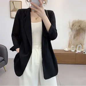 Women's Suits Spring Summer Korean Chiffon Suit Coat Fashion Design Candy Color Thin Sun Protection Shirt Casual 3/4 Sleeve