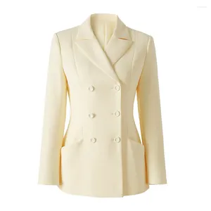 Women's Suits Style Suit Jacket Double-breasted High-end Fashionable Y-shaped Lapel Slim And