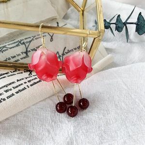 Orecchini per borchie piccoli fiore di nappe femminile Design long glazed Sense temperamento online Online Celebrità Corean Fashion Ear Jewelry
