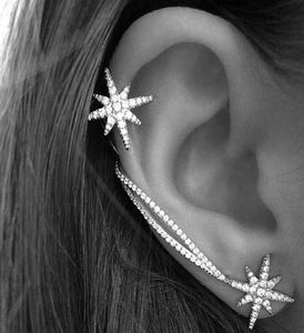 Moda Mulher Silver Snowflake Gothic Punk Ear Pung Clipes Brincos Vintage para Women3550519