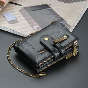 Cüzdan lüks tasarımcı erkek cüzdan deri pu bifold erkek çanta para çantası çok işlevli kartlar cüzdan kısa cüzdanlar erkekler vintage