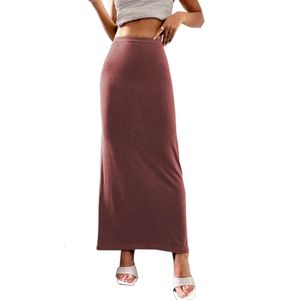 Autumn New 2024 Half Women's Wrap Hip Solid Color Ankle Long Skirt