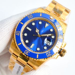 Submariner RW3 Mens Mechanical Watchゴールドメッキの厚さ5um 18kゴールド41mm 2836ムーブメントセラックロムセラミックリングトリプル防水システムSJは023