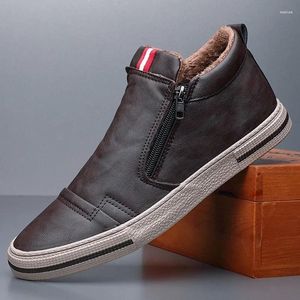 Casual Shoes 20314 Men Italian Winter Warm Loafers Moccasins Breathable Slip On Black Driving Plus Size 38-46