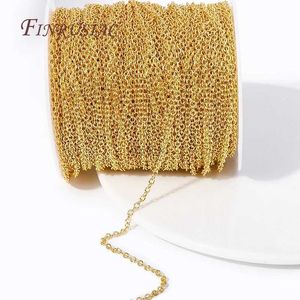 Pendant Necklaces 18K Gold Plated Metal 3mm Thin Chains For Jewelry Making FindingsHigh Quality Spool Chain DIY Necklace Bracelet Accessories 240419