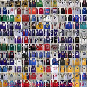 Maglie da basket retrò tutte le squadre che gestiscono Michael Iverson Erving 24bryant Petrovic Bazemore Mourning Garnett Barkley Paul Payton Durant Robertson Allery