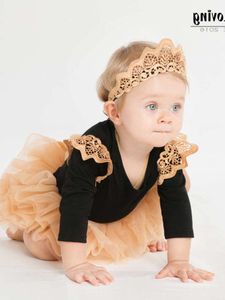 Mädchen neuer Babykleid Kinder tragen 0-2 Jahre alte Baby Schwarz Strampler Kaffee Bottom Kleid Set
