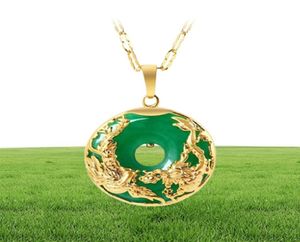 14K Gold Necklace Emerald Pendants för kvinnlig lyx Colgante de 925 Mujer Green Jade Emerald Pench Topaz Gemstone Halsband CX24849647