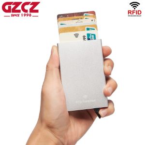 Держатели сильная блокировка RFID ID держателя кредитных карт Largecapacity Men Bank Card Pocket Travel Athefteft Box для женщин для женщин