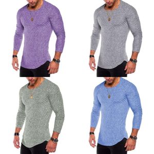 FIT MEN SLIM MEN SWEARTER SPRING OUTONO DE AUTONO DO SUPLOVER DE NASCO DE CONUGULADOR O M-3XL Casual Soldes Solidados Pull Homme S