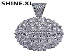 Hip hop round cluster medaglion medice oro collana a pendente catena fascino argento color bling zircone cubico uomini donne per regalo6624578
