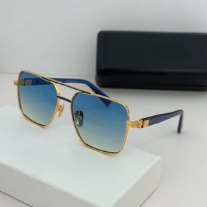 Fyrkantiga solglasögon guldmetall/blå gradient män sommar nyanser sunnies lunetter de soleil uv400 glasögon