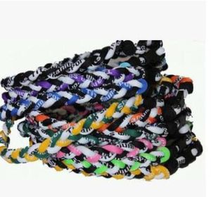 100pcs titanium 3 ropes braided necklace baseball football many colors ship random8479100