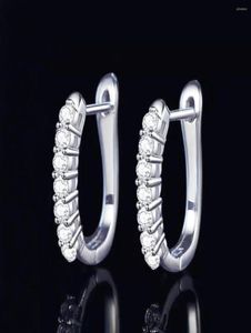 Hoop -Ohrringe 925 Sterling Silver Ohrring Hoops Real Moissanite Stud für Frauen, die Juweliergeschenke mit GRA -Zertifikat 1567516 für Frauen funkeln
