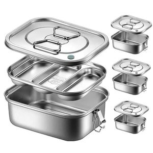 304 Stainless Steel Lunch Bento Box for Kids Adults Portable Double Layer Sealed Picnic Box Insulation Food Storage Lunch Box 240416