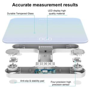 Scale di peso corporeo da 7LGN Scala del bagno Scala intelligente Scala del peso corporeo Bilancio corporeo BMI 180 kg per scala di bioimpedance digitale grasso umano 240419