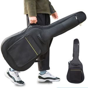 Bolsas 600d Caixa de guitarra à prova d'água Caixa de guitarra dupla de guitarra preta acolchoada Backpack Strap Guitar Bag para 40 