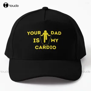 Caps de bola seu pai é meu boné de beisebol cardio Captrines para homens personalizados personalizados unissex adolescente adolescente jovem verão engraçado