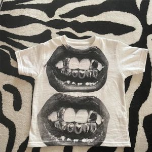 Punk Y2K Baby Short Sleeve Top Gothic Street T-shirt Womens Leisure Basic T-Shirt Womens Summer Top E Girls Gothic Emo 240419