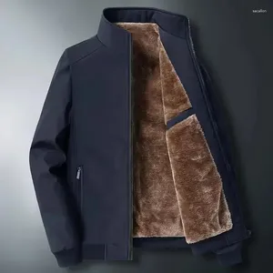 メンズジャケット秋と冬のジャケットビジネスカジュアルオフィスドレスコートソリッドカラープラスフリースコットンウォームウールの裏地