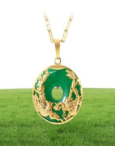 14K Gold Necklace Emerald Pendants för kvinnlig lyx Colgante de 925 Mujer Green Jade Emerald Pench Topaz Gemstone Halsband CX26938365