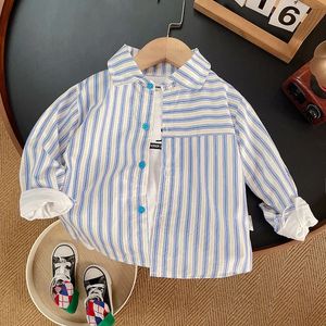 IENENS Kids Shirt Clothes Spring Thin Blouses Clothing Infant Boy Plaid Cotton Tops 1 2 3 4 Years Long y240409