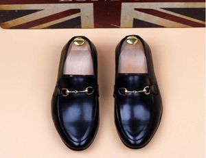 Свадебные туфли Homecoming Men Black Horse Bit Buckle Designer Business Shoes Smoking US5449440