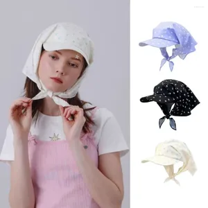 Visors Breathable Headscarf Caps Sun-Proof Flower Printing Baseball Cap Korean Versatile Foldable Sun Protection Ladies