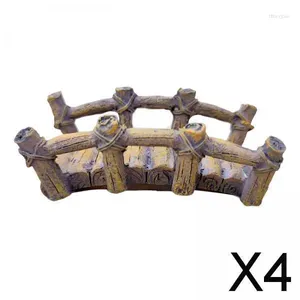 Trädgårdsdekorationer 2-4pack Small Bridge Miniature Landscape Fairy Accessoarer för skrivbord