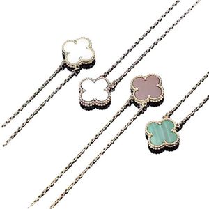 Designer Brand CNC Precision High Edition Van Clover Necklace Womens Natural White Fritillaria Glod Plated 18K Rose Gold With logo