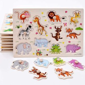 3D -pussel Montessori Baby Puzzle Education Toys for Children Baby Game Puzzle Board Jigsaw Child Puzzle Wood Puzzles for Kids 2 3 Year 240419