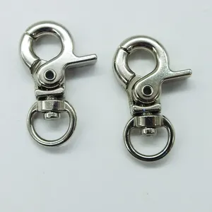 Keychains Wholesale 100PCS 32mm Rhodium Plated Alloy Swivel Clasps Snap Key Hooks DIY Chain Ring