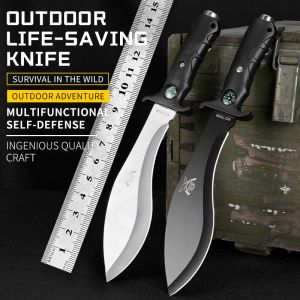 Tillbehör Wild Man Outdoor Tactical Camping Hunting Survival Fick Fixed Blade 7Cr13Mov Blad Fiske Utility Rescue Tool Belt Mantel