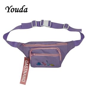 Paketler Youda Unisex Street tarzı göğüs çantası düz renkli karikatür nakış serin diyagonal çantalar hip hop trend moda yakışıklı cepler