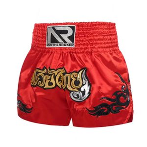 Muay Thai Shorts Top Quality Fight Kickboxing MMA Pants Men Womens Kids Embroidery Sanda Martial Arts Boxing Training Equipment 240419