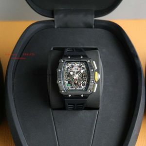 기계식 남성 ZY 파이버 탑 카본 시계 비즈니스 시계 RM11 고무 Skeleto 시계 디자이너 RM11-03WristWatch Superclone Fly-Back ZY 204