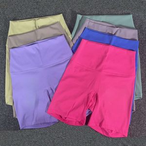 Lu Lu Shorts Aligh Shorts High midjefickan Fiess Running In Breattable Women's Yoga Sports Underpants Gry Running Workout Sports Woman