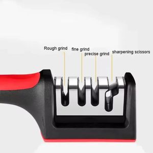 new 2024 3/4-Segment Knife Sharpener Kitchen Household Multi-Functional Hand-Held 3/4-Purpose Black Sharpening Stone Sharpeners1. for Sure,