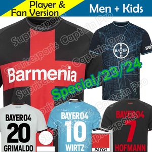 2023 2024 Bayer 04 Leverkusens Soccer Jerseys 23 Home Black Away White 3rd Blue Football Shirt 24 Special Men's Uniform Hincapie Wirtz Hofmann Tapsoba Palacios Fan Fan