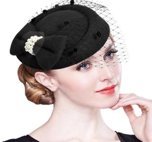 Ladies Weddings Derby Hat Women Eleganckie vintage koktajlowe przyjęcie derby kościoła kapelusze D190111039368885