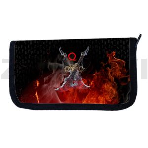 Brieftaschen Großer Kratos Gott des Krieges 3D -Brieftaschen wasserdichte Leinwand Brieftasche Lang für Männer Handtaschen für Frauen Clutch -Geldbörse Kinder Cartoon Coin Geldbörse