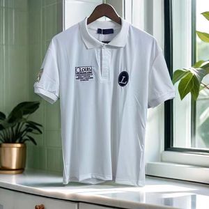 Polo Summer Paris Męski T-shirt T-shirt Luksusowa koszulka polo rojaowana literowa koszulka klasyczna moda zielony bawełniany bawełniany krótki rękaw męsek T-koszulka 906