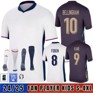 2024 EURO CUP INGLATERS Bellingham Soccer Jerseys Seleção Nacional Toone Football Camisa branca Kane Bright Sterling Rashford Sancho Grealish Men Kid Kit