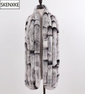 Winter Women Rewtnted Real Rex Fur Furf Natural Long Style REX Fur Muffler Lady Warm 100 Scluine Scrves3352490