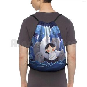 Backpack Song Of The Sea Drawstring Bag Riding Climbing Gym Songofthesea Pretty Cute Selkie Movie