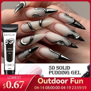 LYCUTE 10ml 5D Solid Pudding Nail Gel Translucent Korean Style Liner Emboss Painting Texture Art Decoration 240418